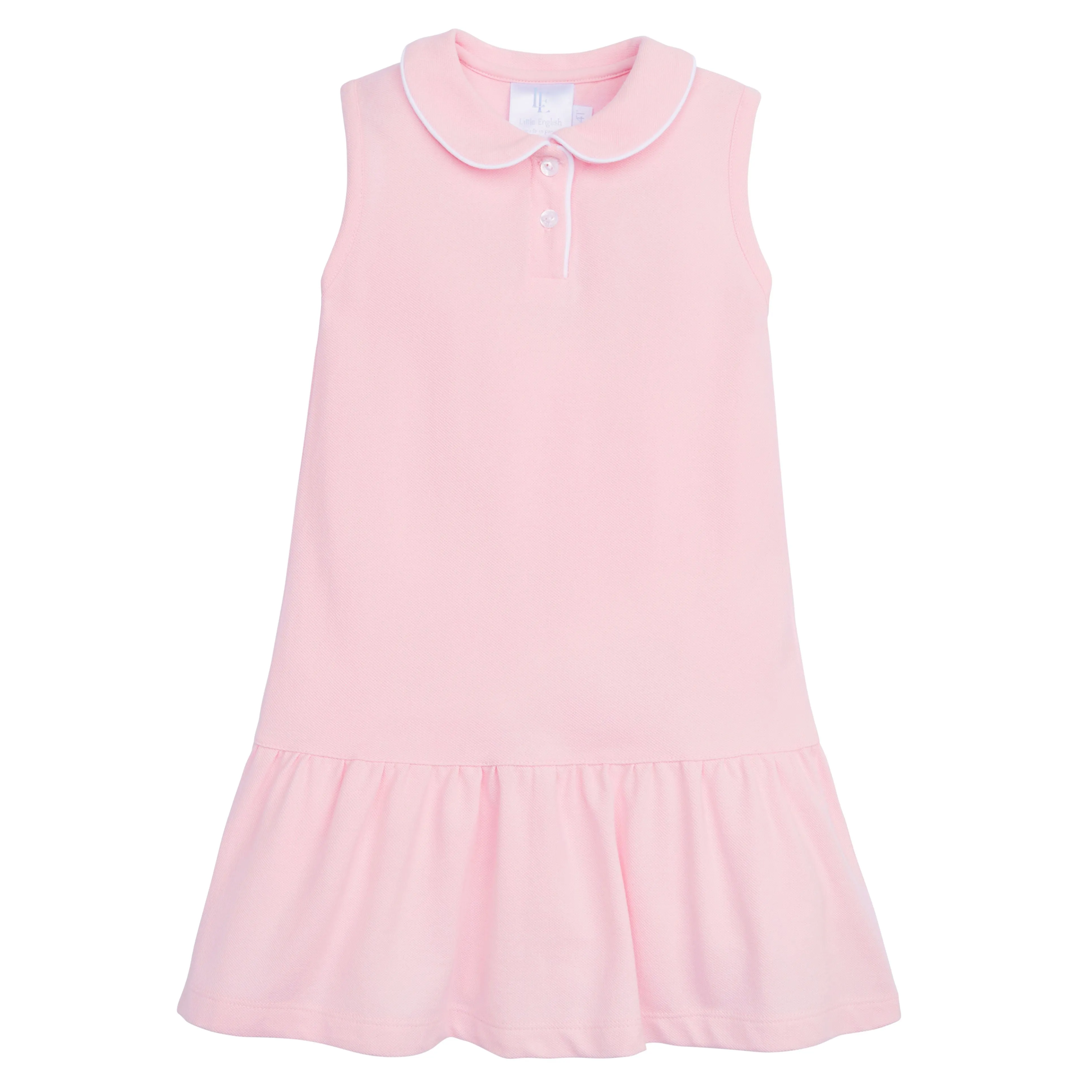 Little English - Sleeveless Polo Dress - Light Pink