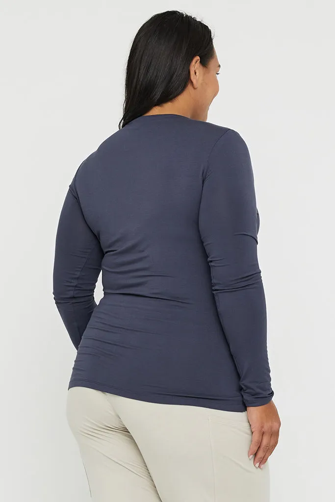 Long Sleeve V Neck - Storm