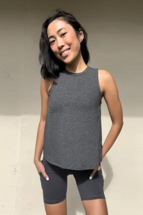 Maia Tank in Dark Heather Grey