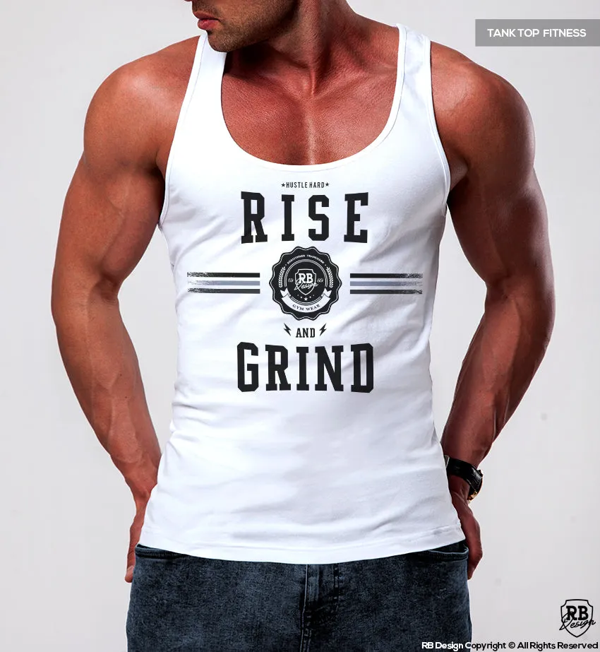 Men's Training Tank Top "Rise and Grind" MD908 Blue