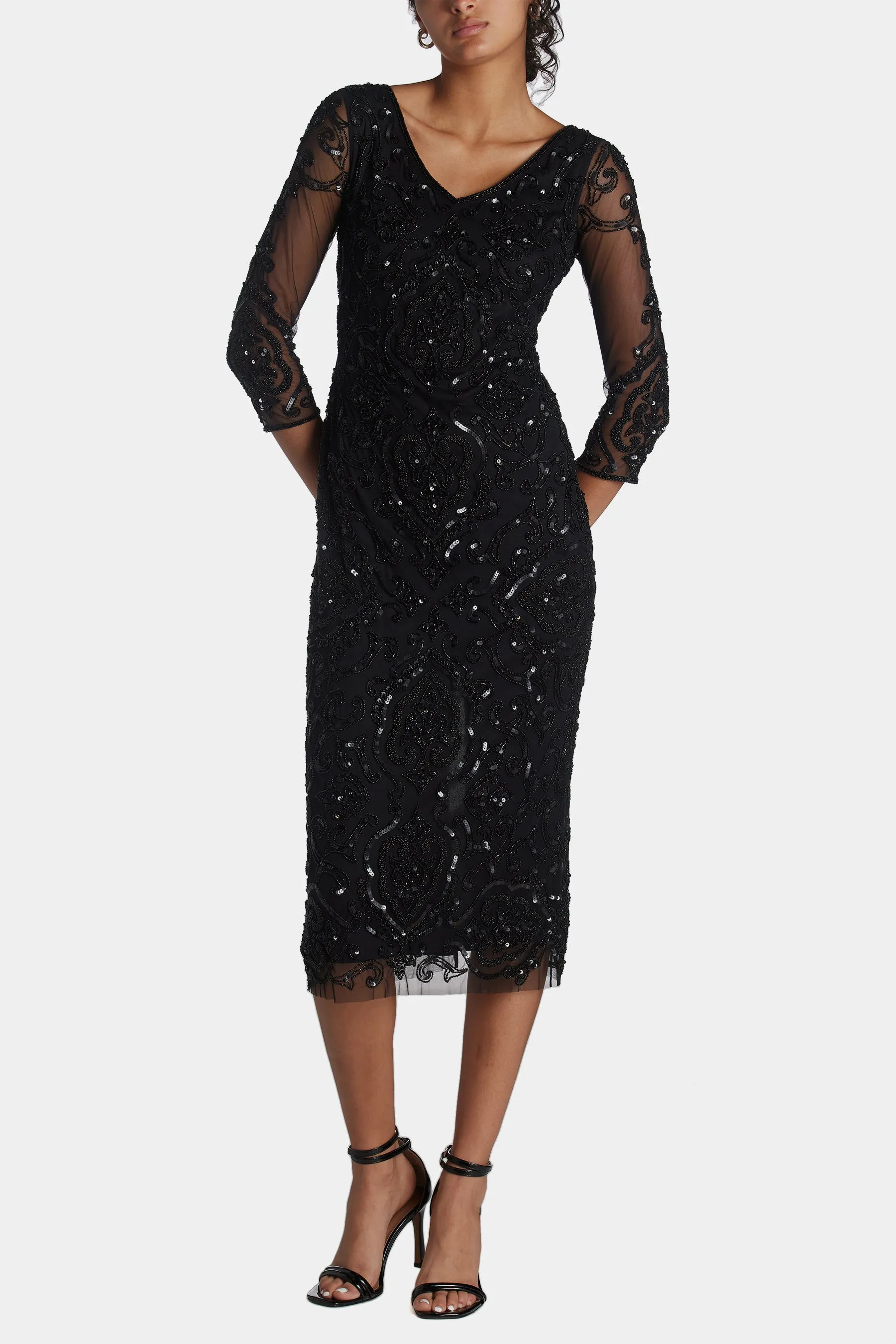 Midi Length Beaded Dress