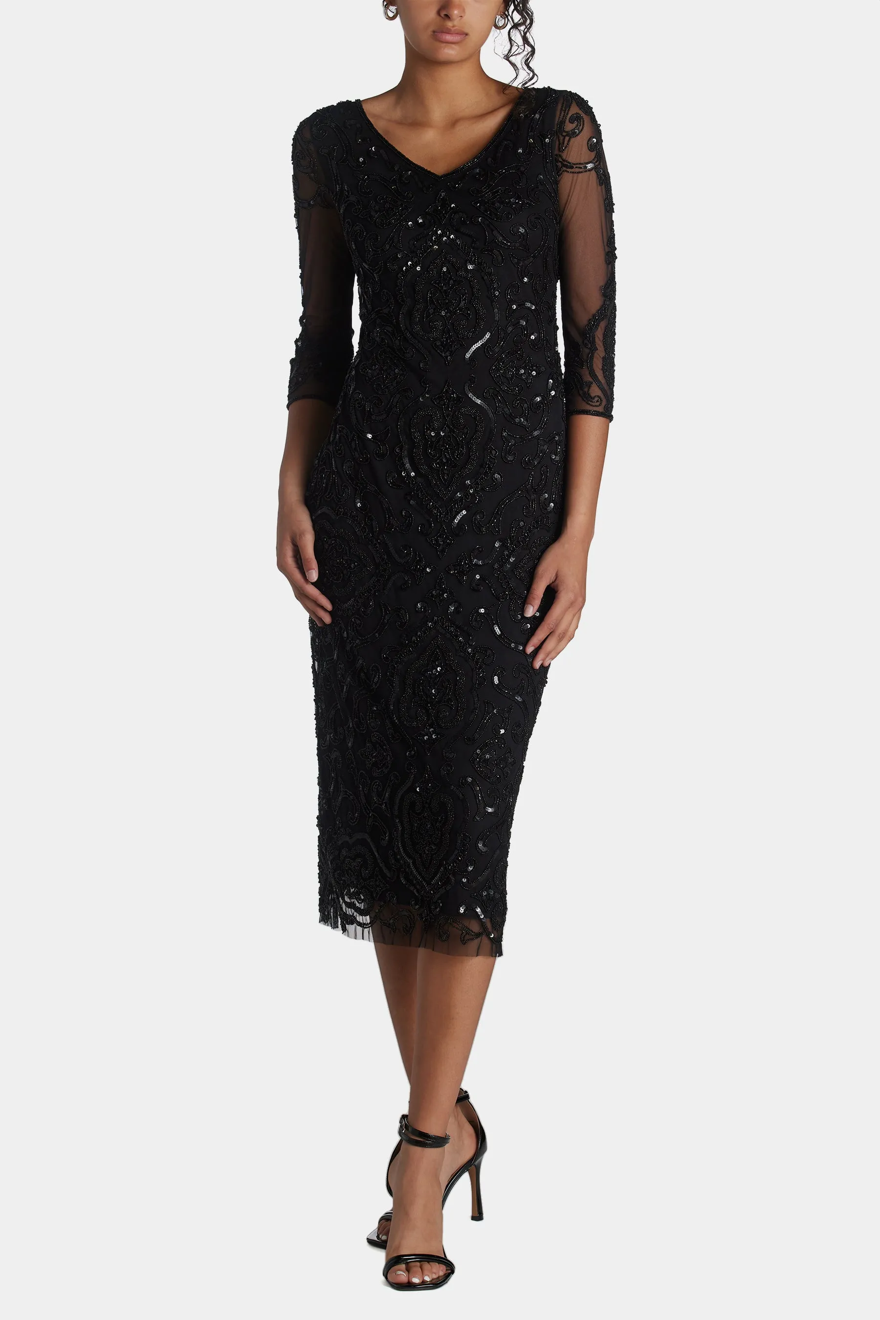 Midi Length Beaded Dress