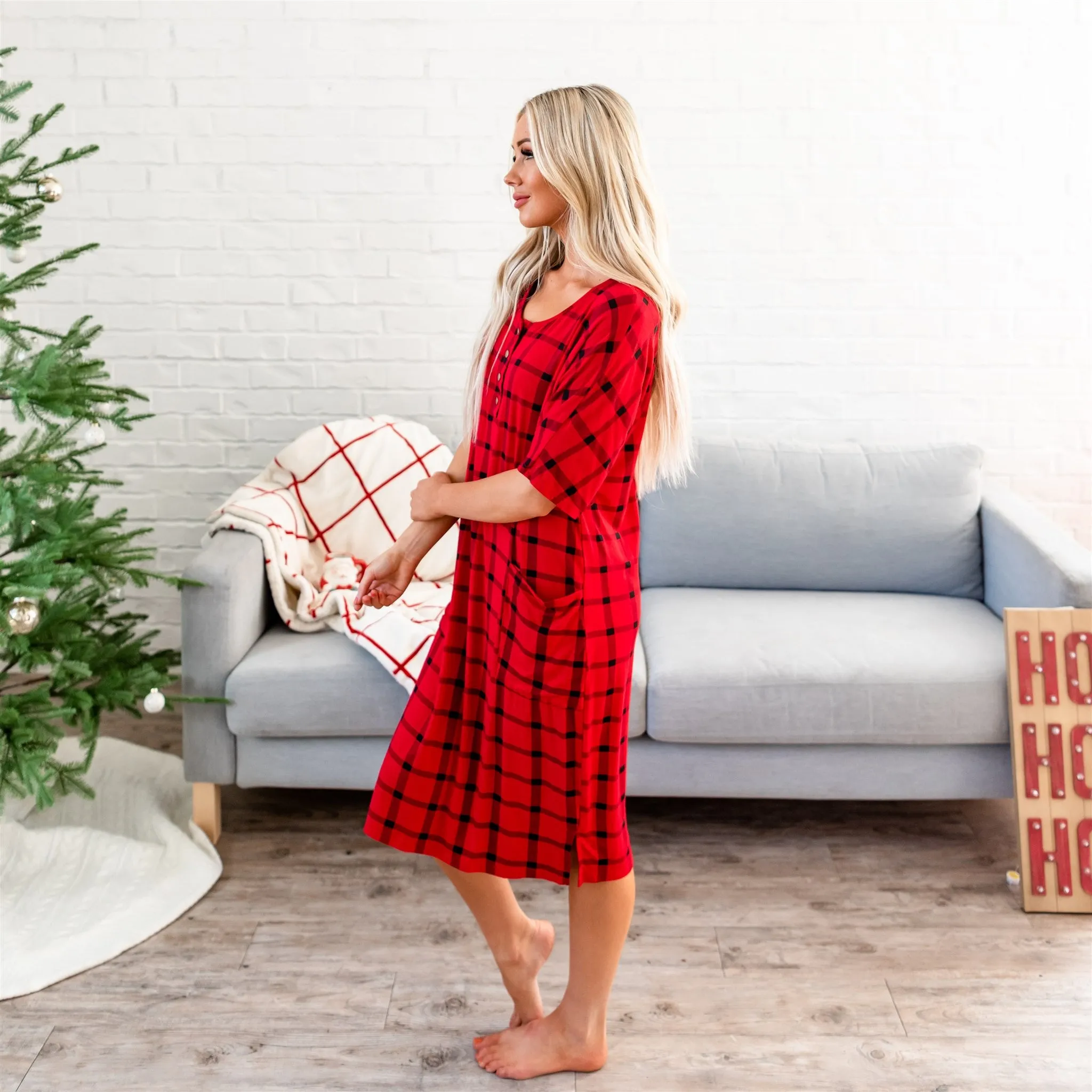 Noel House Dress: Red Plaid