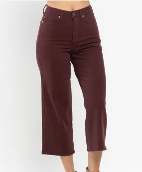 Oxblood Cropped Denim