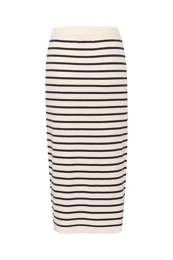 Part Two Emmarie Skirt Dark Navy Stripes