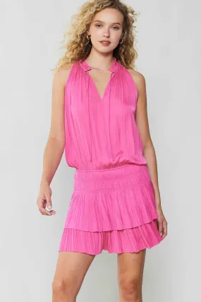 Pleated In Tiers Dress - Azalea