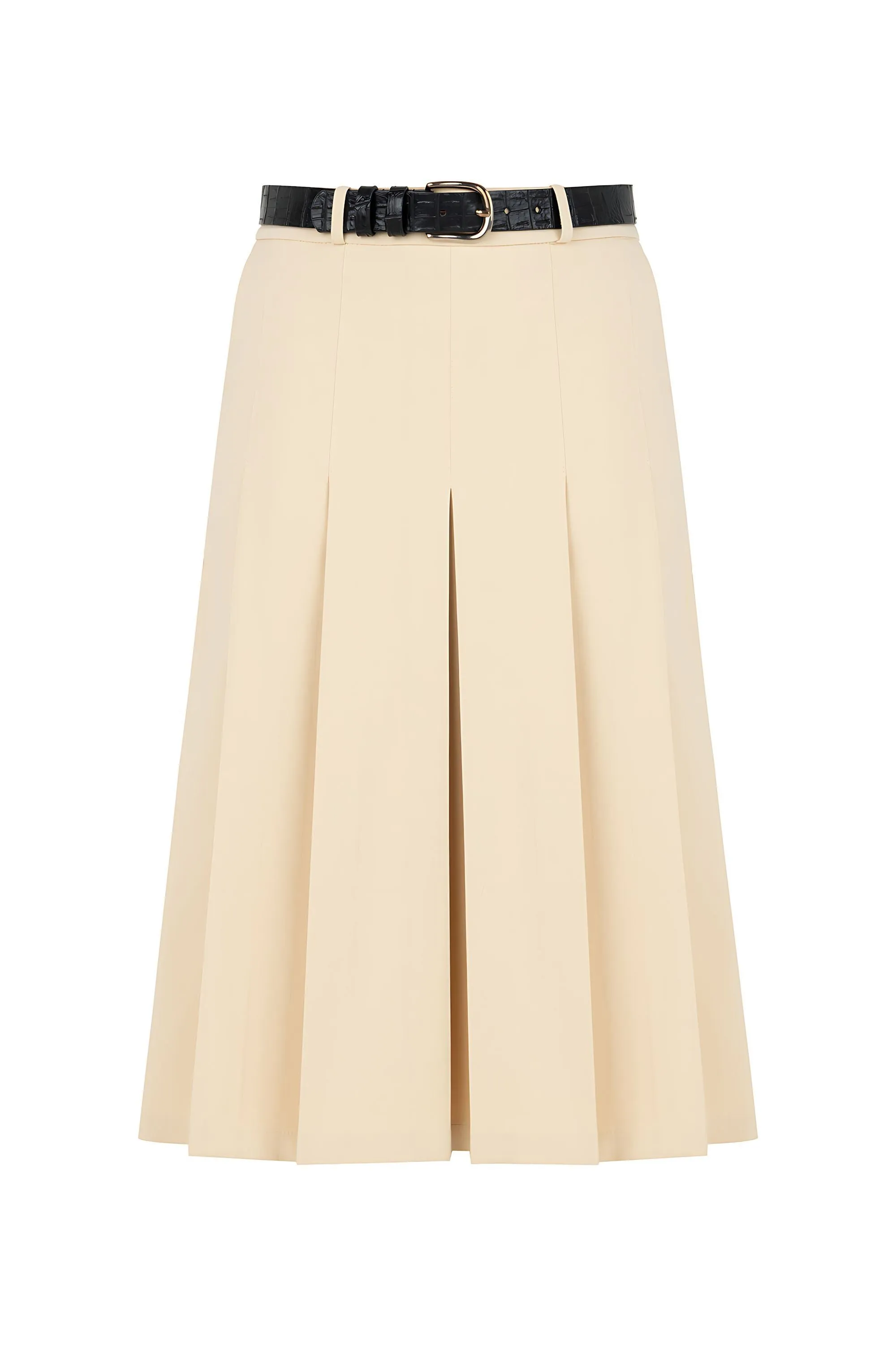 Pleated Knee Length Skirt