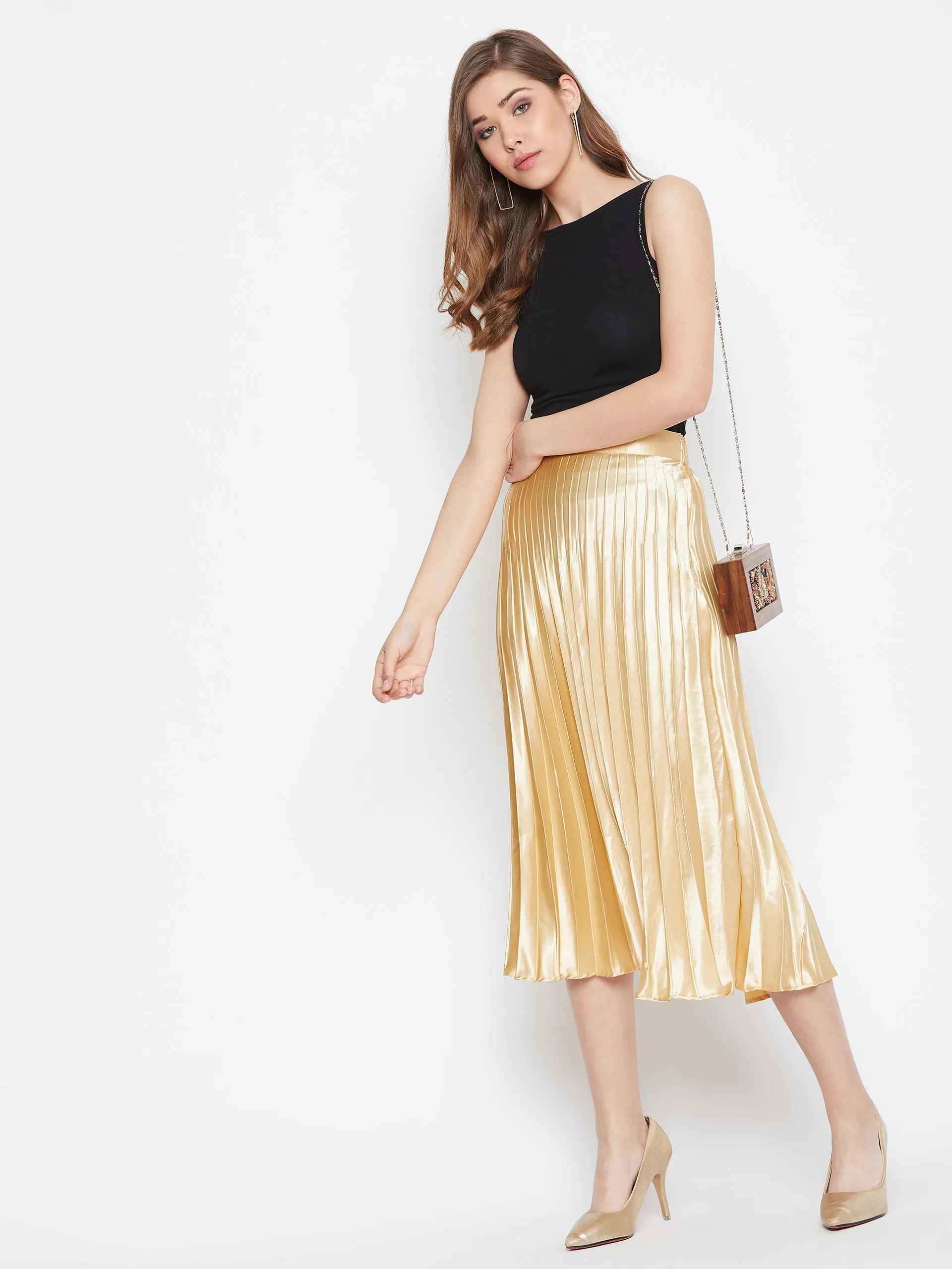 Pleated Midi Skirt