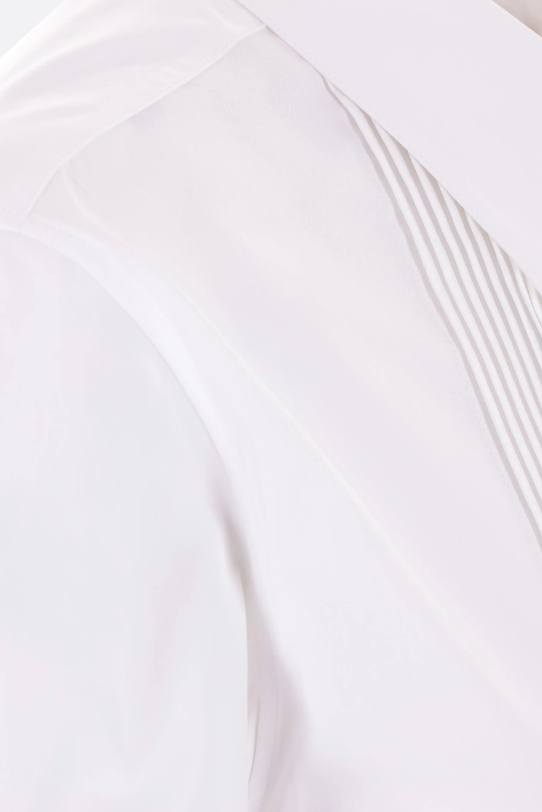 poplin shirt with pleated plastron