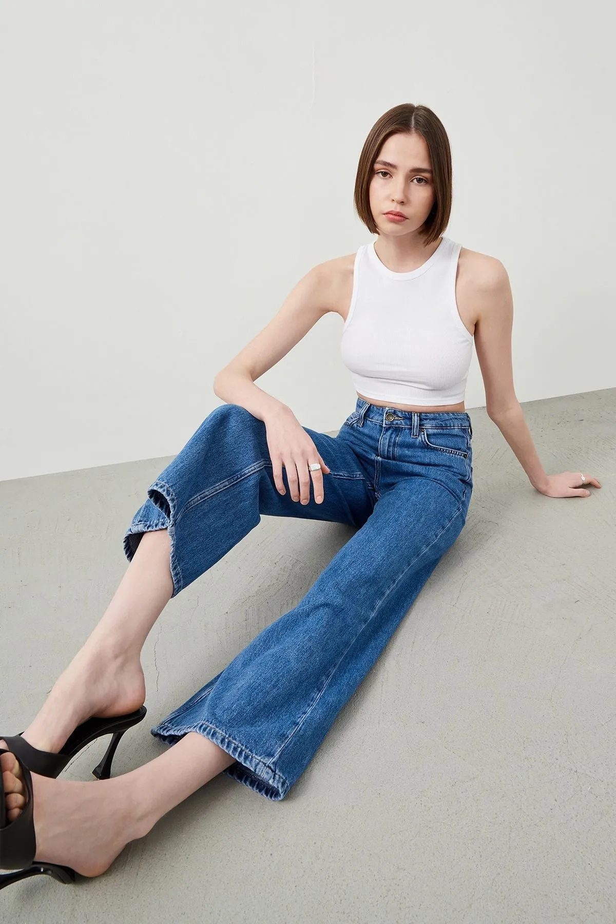 Rodos Culotte Fit Women's Blue Jeans