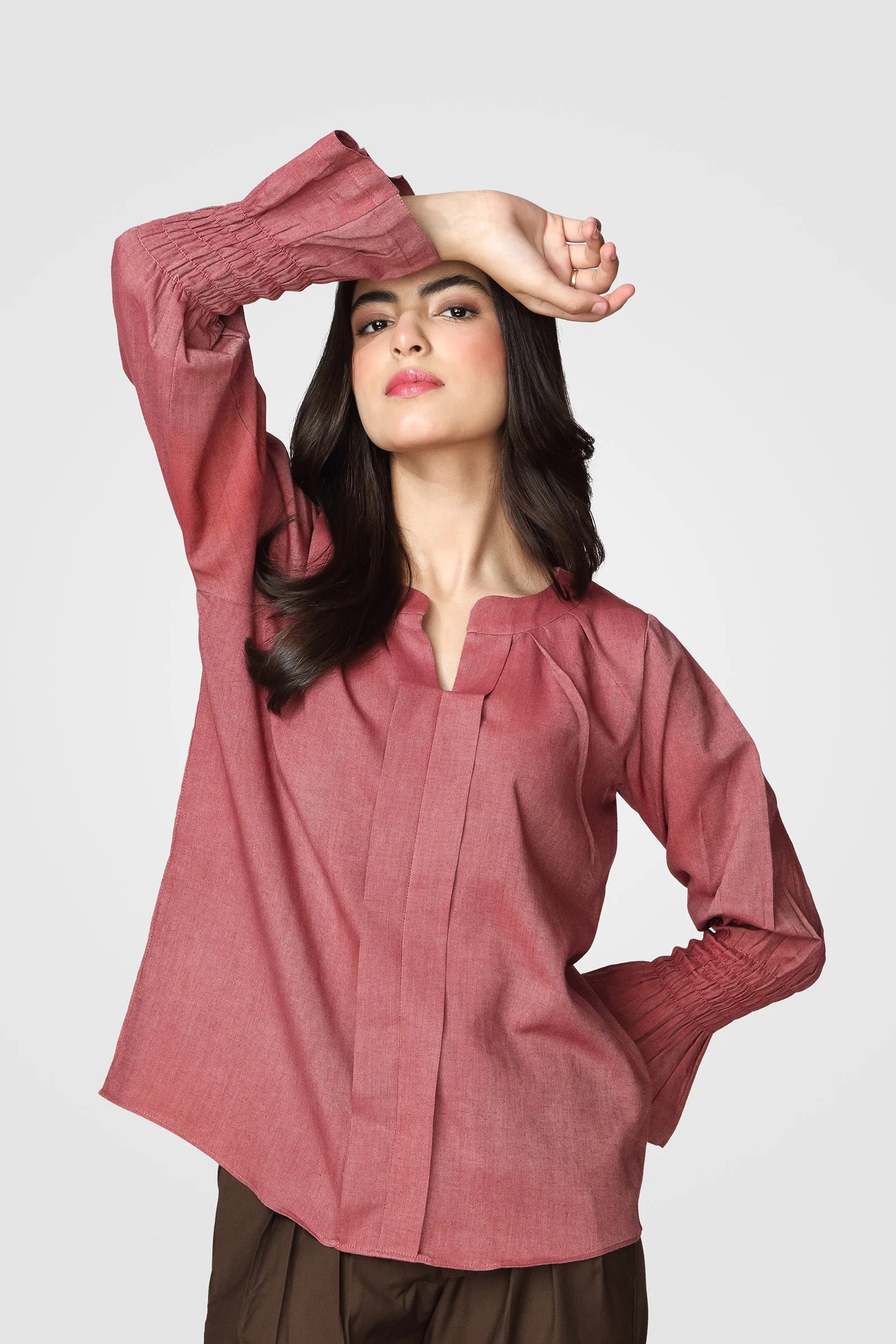 Rosy Bell Sleeve Blouse