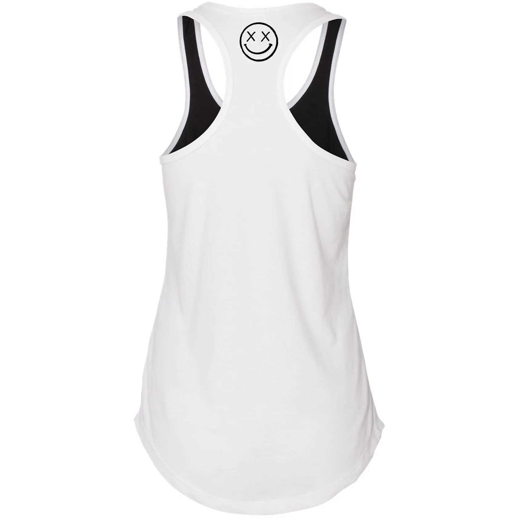 Salty Savage Ladies "Messy Bun" Two Tone Racerback Tank | Black/White