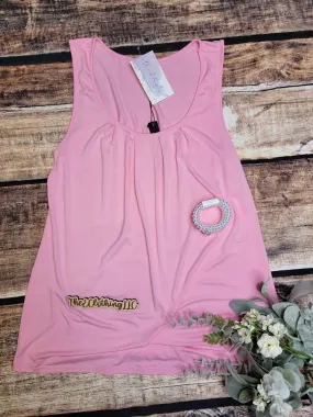 Scoop Neck Tank Top - Pink