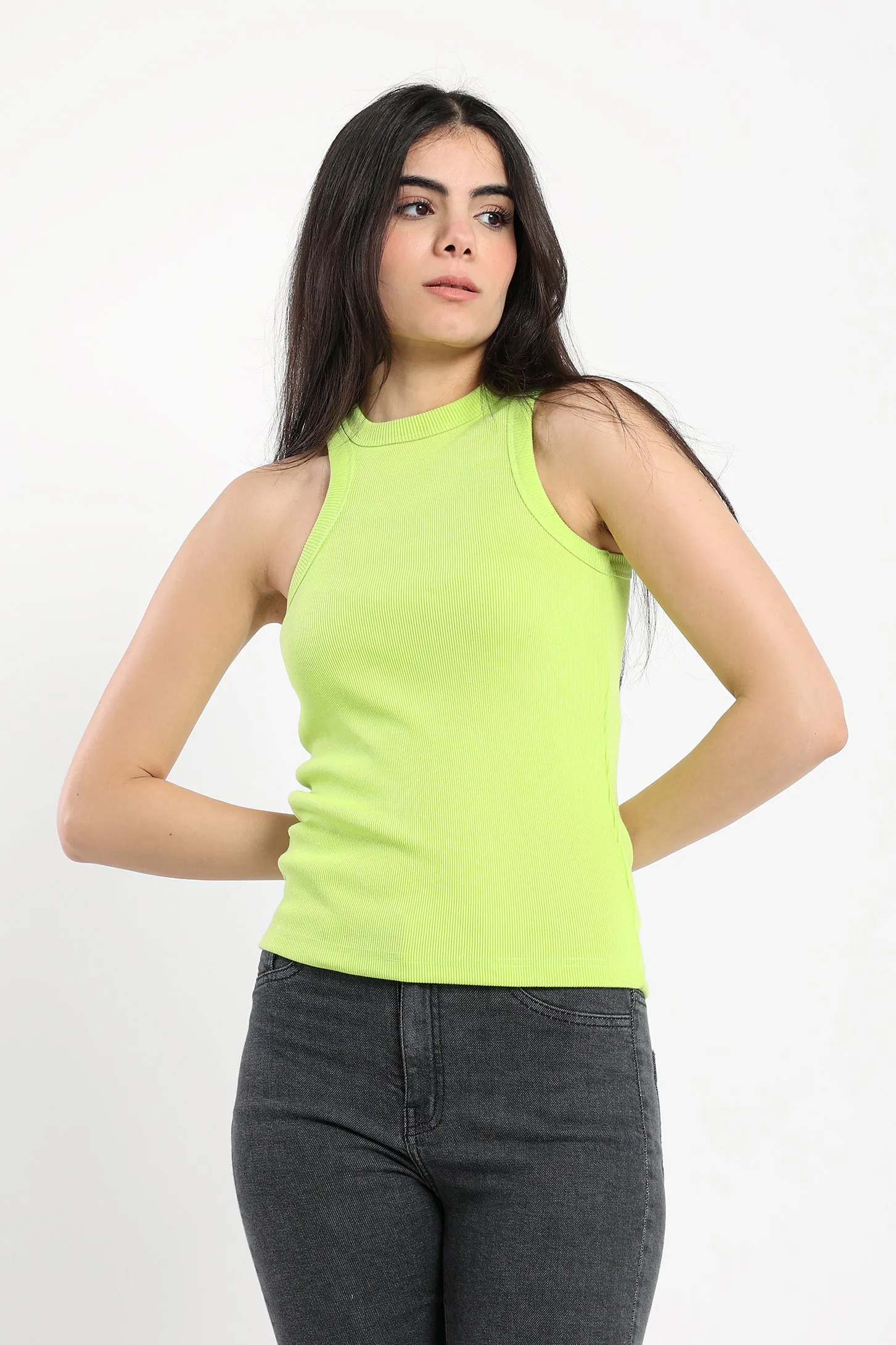 Scoop Tank Top - Lime Green