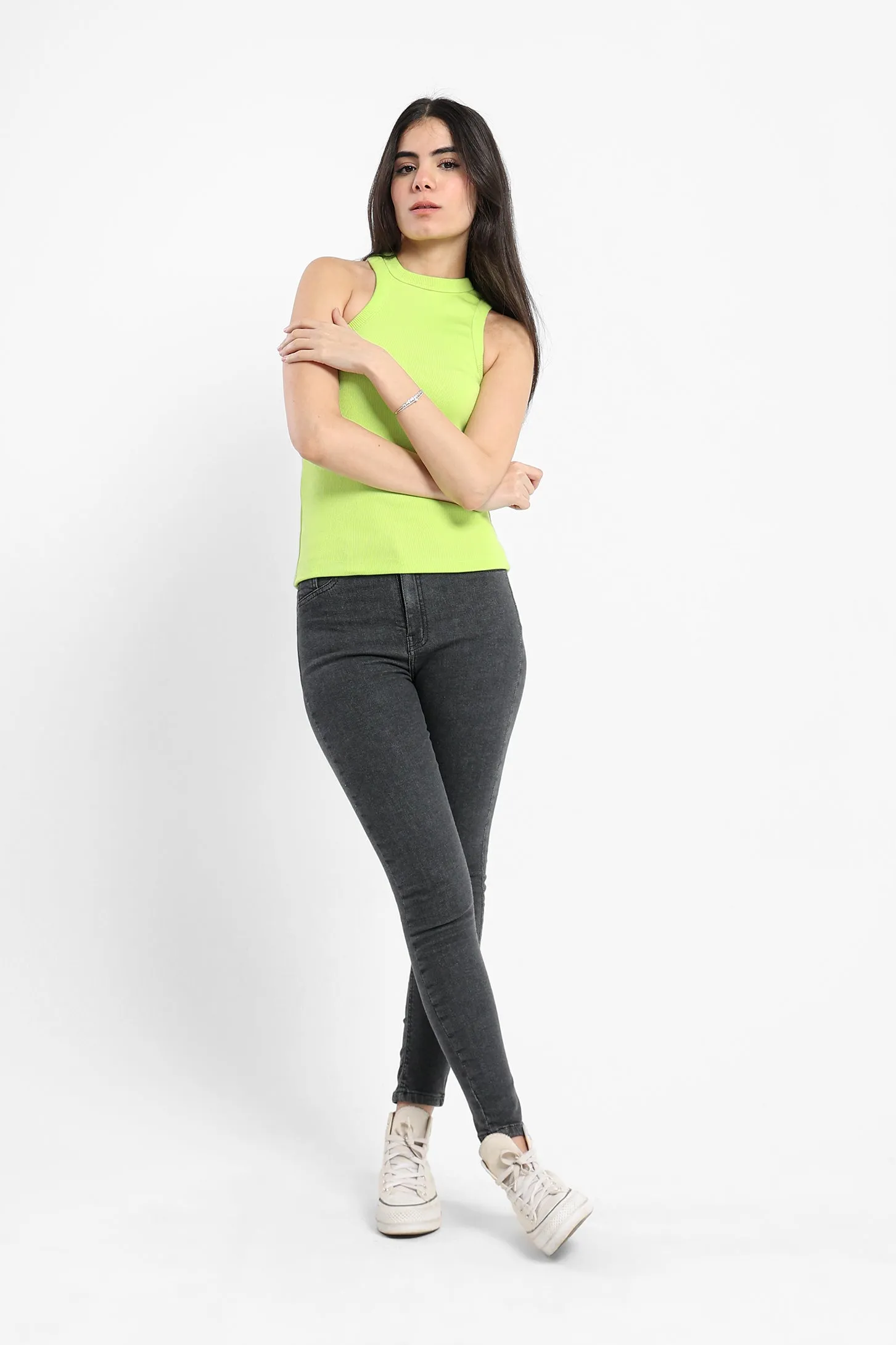 Scoop Tank Top - Lime Green