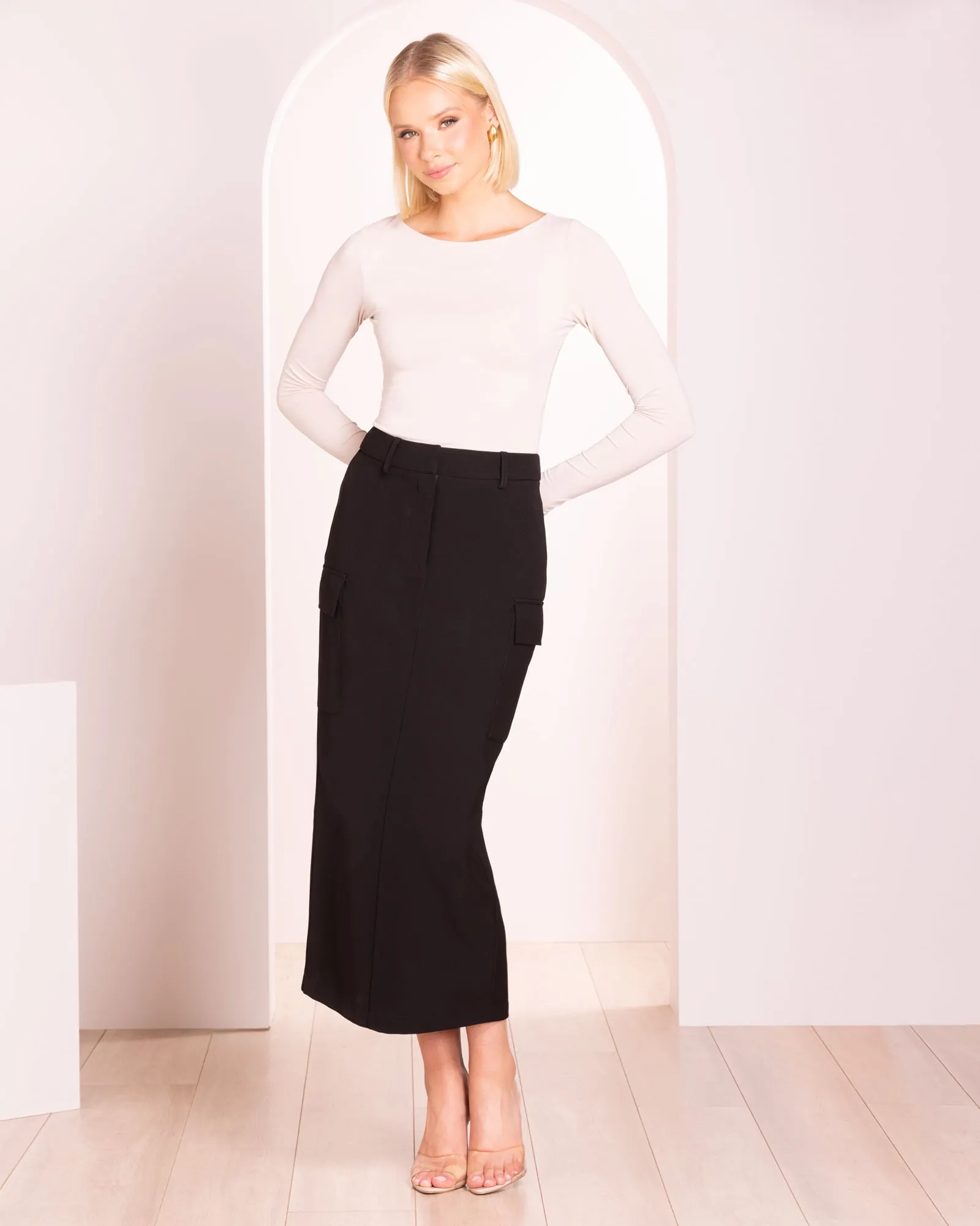 Siela Cargo Midi Skirt