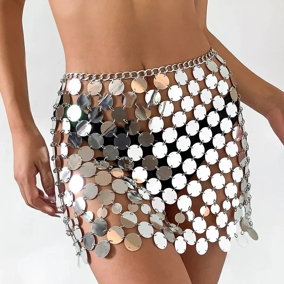 Silver Glitter Skirt