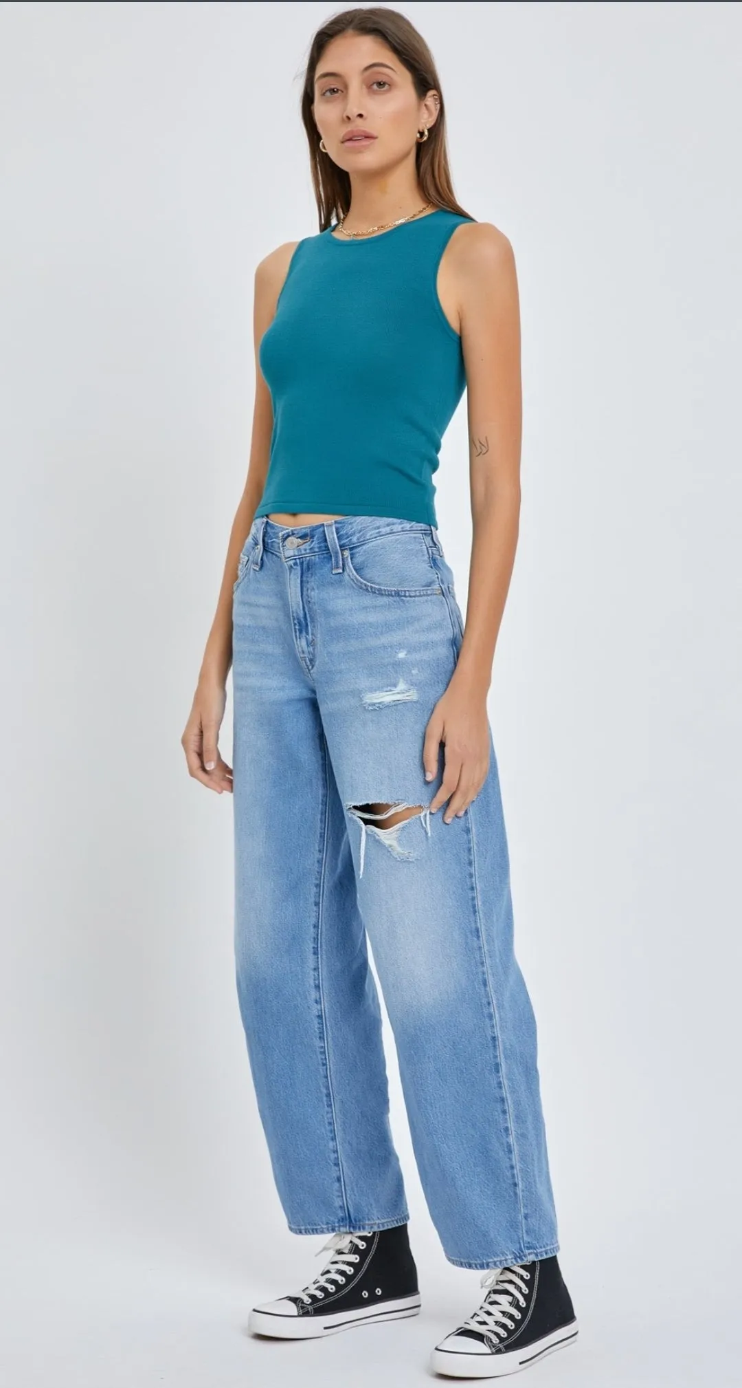 Soft Round Neck Cropped Tank Top