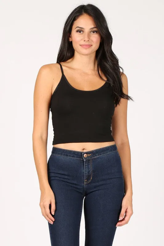 Spaghetti Strap Cami Tank Crop Top