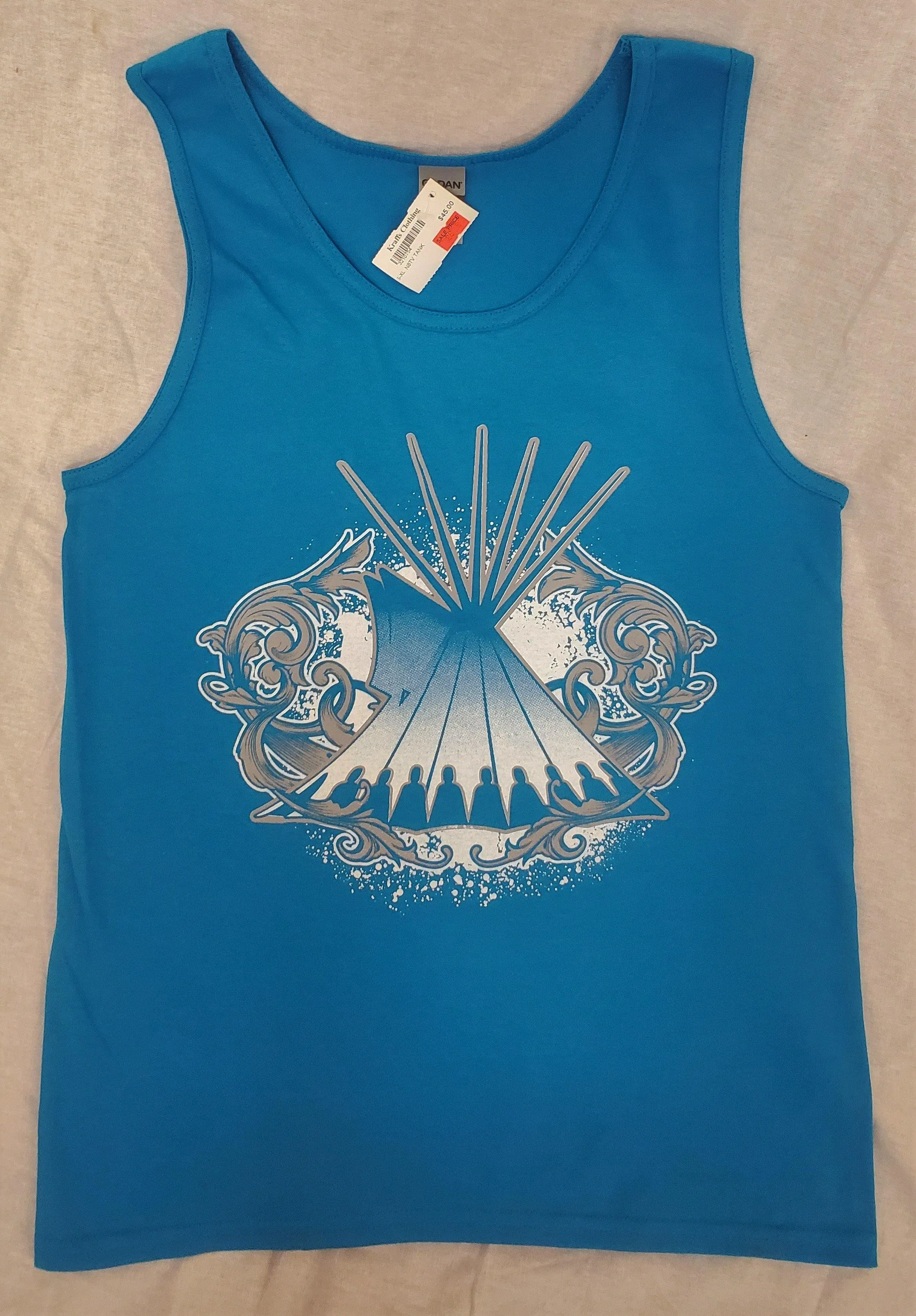 Tepee Swirl Native Themed Tank, Turquoise