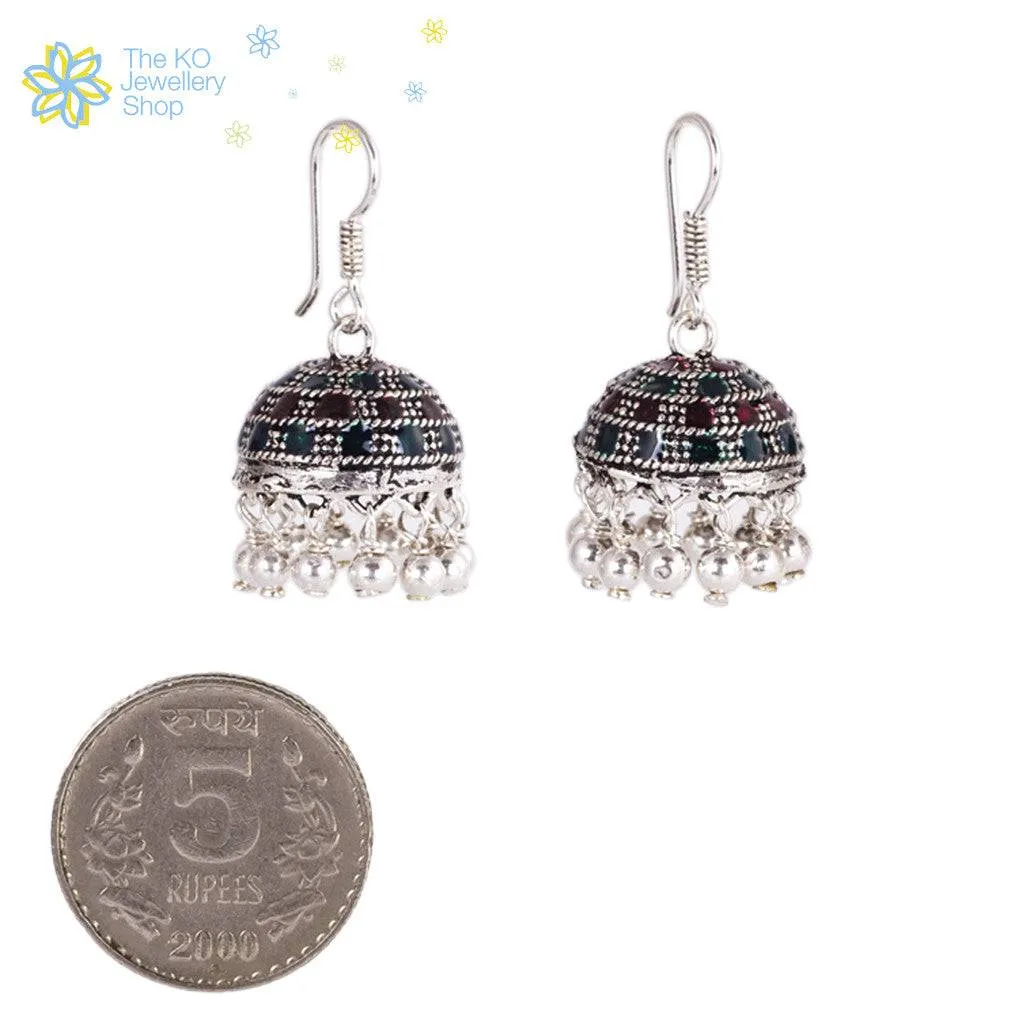 The Rohini Silver jhumka