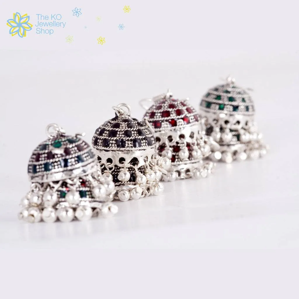 The Rohini Silver jhumka