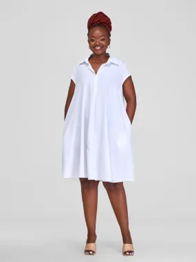 Vivo Yumi Cap Sleeve Dress - White