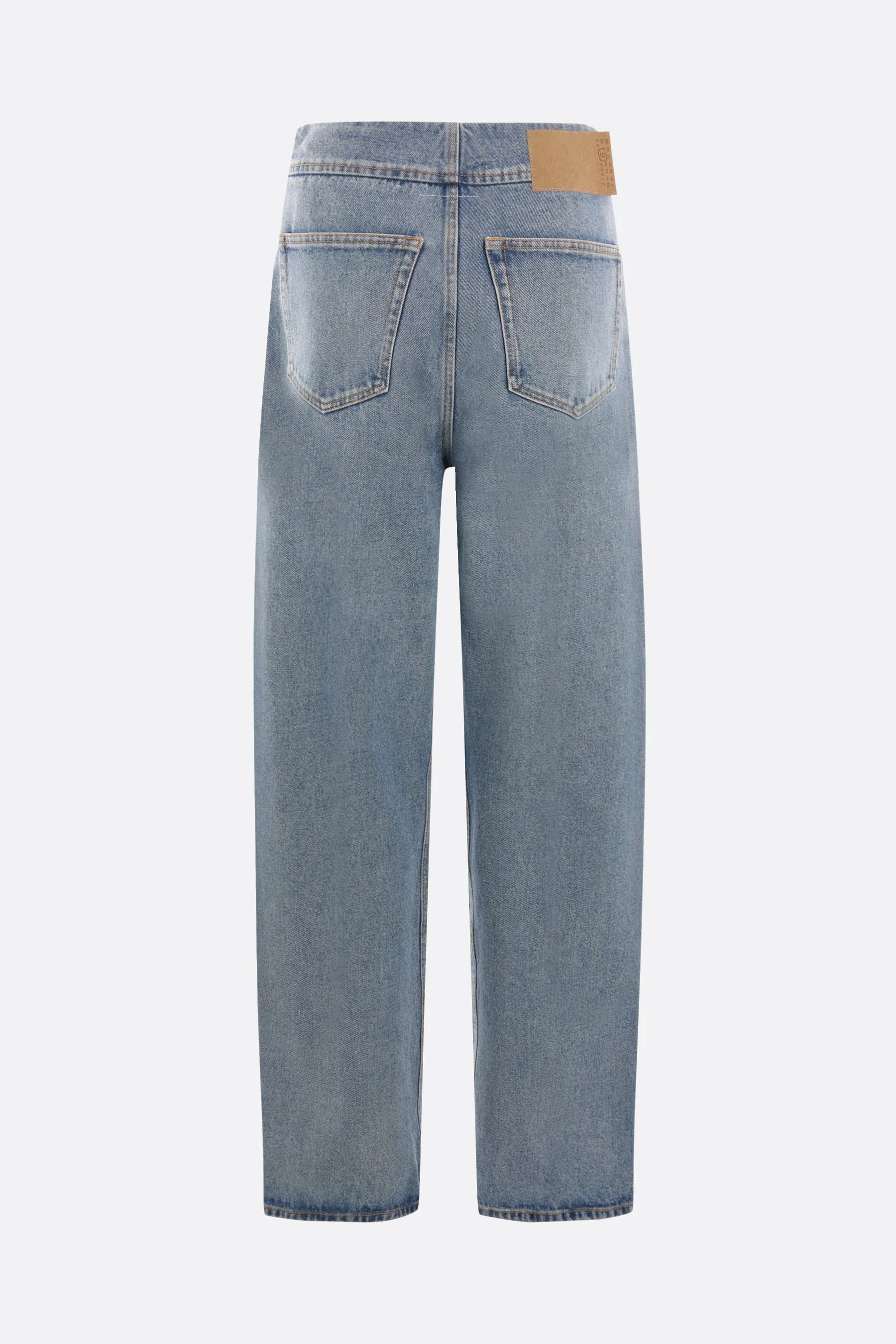 wide-leg denim jeans