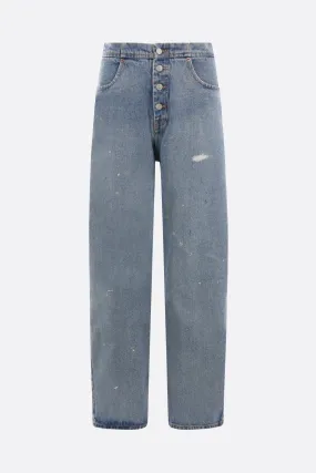 wide-leg denim jeans